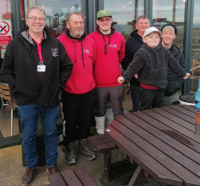 Pictured are some of the winners to the left of Mike May from the Wales Air Ambulance - (L to R) Shane Tucker, Daniel Tucker, Haydn Cole and Kirsty Culley with Douglas Michael in the front (Picture by Mike May)         